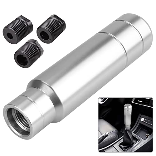BARTOO Aluminum Weighted Manual Shift knobs, Long Stick Shift Knob Gear Shifter Knobs, Car Accessories Lever Cover Head Universal Shifter Knobs with 3 Threaded Adapters (Titanium Color) - color: Titanium color