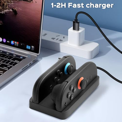 Charging Dock for Nintendos Switch 2,Switch 2 Joycons Dock for 2 Joycon,Joycons Charger Stand Station with LED Indication and USB Type-C Charger Cable