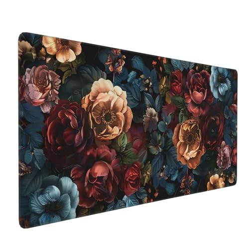35.4 x 15.7 in, Waterproof XXL Large Mouse Pad for Desk, Extended Keyboard Mouse Mat for Computer Office, Big Laptop Mouse pad, Gaming Pc-Vintage Chic Rose Flowers - color: Vintage Chic Rose Flowers