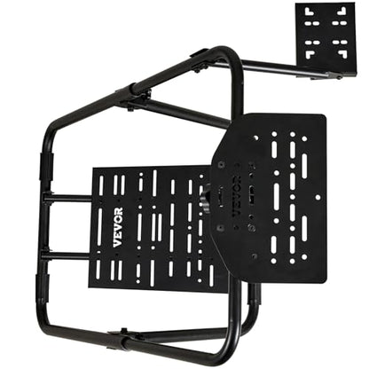 VEVOR Foldable Racing Steering Wheel Stand, Height Adjustable Universal Base Compatible with Logitech & Thrustmaster Racing Wheel and Pedal, Heavy-duty Frame Standard GT/Formula Seating Portable - size: 28.35 x 31.5 x 32.68 in