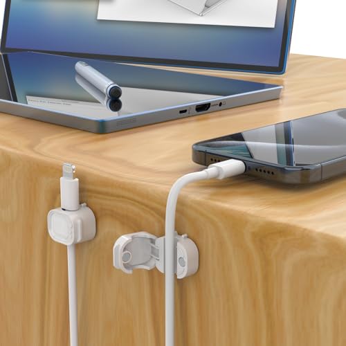 Cord Organizer 6 Pack Magnetic Cable Clips Smooth Adjustable 1s Lock Cable Management Clips Adhesive Wire Holder Keeper Organizer for Car Home Office Desk Accessory