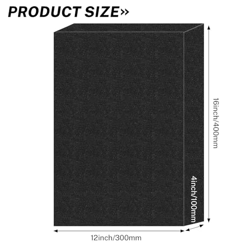 Polyurethane Foam Inserts, 1 PCS 16 x 12 x 4 Inch Black Cuttable Packing Foam Sheets for Tool Box, Camera, Crafts and Storage ﻿ - size: 16 x 12 x 4 Inch