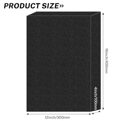 Polyurethane Foam Inserts, 1 PCS 16 x 12 x 4 Inch Black Cuttable Packing Foam Sheets for Tool Box, Camera, Crafts and Storage ﻿ - size: 16 x 12 x 4 Inch