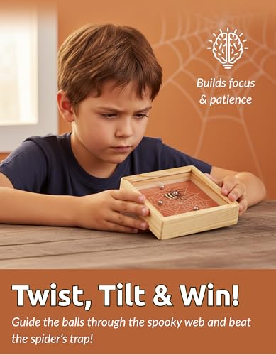 Mini Spider Maze Puzzle – Wooden Handheld Puzzle Game, Brain Teaser Labyrinth Toy, Fun Logic Puzzle, Portable Travel Puzzle Challenge - style: Mini Spider