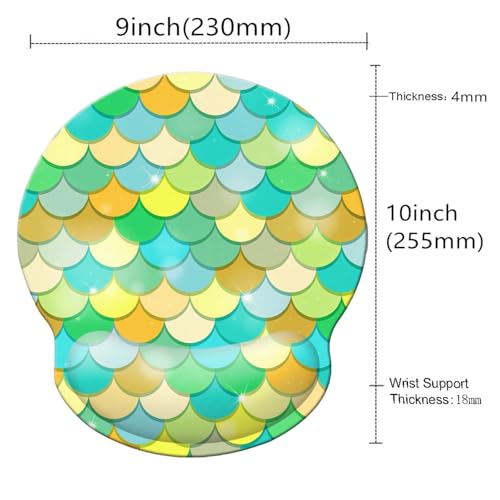 Ergonomic Memory Foam Wrist Support Mouse Pad Comfortable Padded Wrist Mousepads 9in X10in Pain Relief Desktop Mouse Mat (Green Mermaid Foam) - color: Green Mermaid Foam