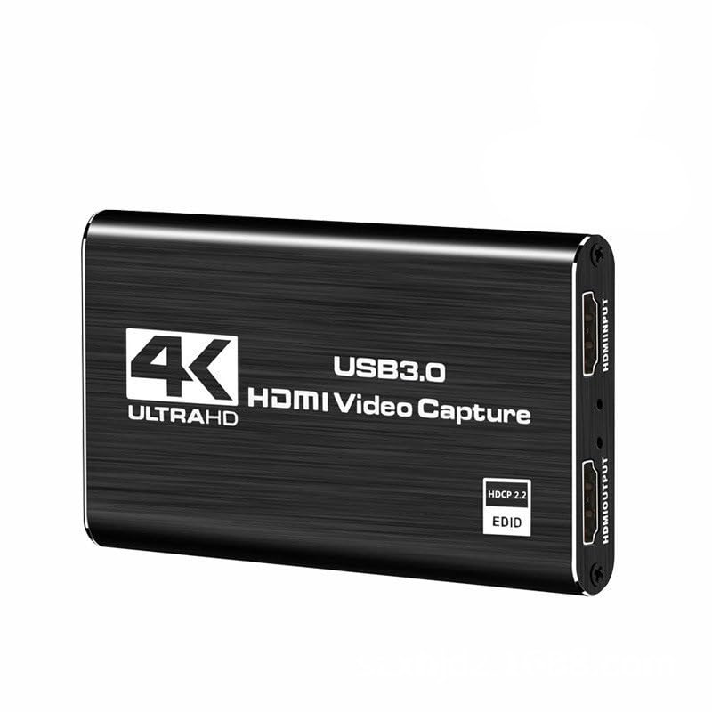 4K HDMI to USB3.0 Capture Card,1080P 60FPS, Audio Video Capture Card for Game Capture Card Nintendo Switch Streaming Work with PS4/PS5/PC/OBS/Camera/Xbox (Black) - color: Black