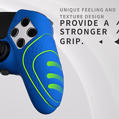PlayVital Guardian Edition Anti-Slip Ergonomic Silicone Cover Case for ps5 Edge Controller, Soft Rubber Protector Skin for ps5 Edge Wireless Controller with Thumb Grip Caps - Blue - color: Blue