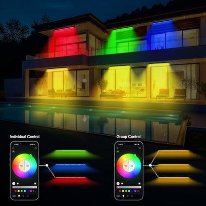 40-Inch Linkable LED Wall Washer Light Bar – Smart RGBCW Color Changing LED, Bluetooth & RF Remote Control, 2700K–6500K Tunable White, 16M Colors, 1–100% Dimmable, IP65 Waterproof - color: Linkable Smart RGB+Tunable White(2700-6500K)