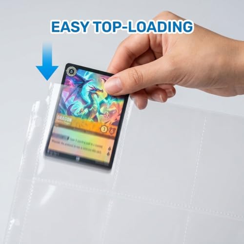 RUBEX 9-Pocket Card Sleeves - 30 Pages, Hold 270 Cards, Top-Loading