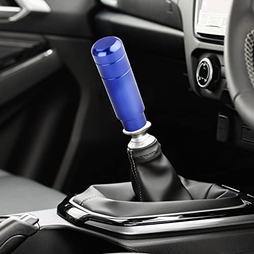 BARTOO Aluminum Alloy Heavy Weighted Shifter Knob, 5" Auto Gear Shift Knob, Car Gear Lever Stick Shifter Handle,with 3 Threaded Adapters M8 M10 M12,Fit Most Automatic Manual Vehicle (Blue) - color: Blue