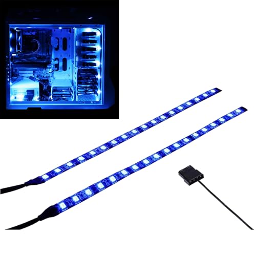 DS Blue PC LED Flexible Light Strip Computer Lighting with Magnetic Design for Computer Case Lighting Kit, Blue Desk Moon Lamp (11.8inch, S Series) - color: Blue