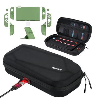PlayVital Hard Case Carrying Case Set for Nintendo Switch 2 Green