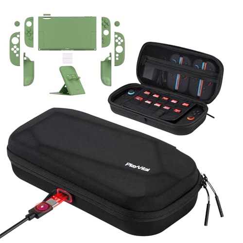 PlayVital Hard Case Carrying Case Set for Nintendo Switch 2 Green