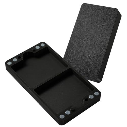 Flat Dice Box MTG Counter Storage for 16mm Dice – Fits 24 Standard Dice – Magnetic Storage Case for RPG, MTG, DND, Tabletop Games (Black, Small) - size: Small