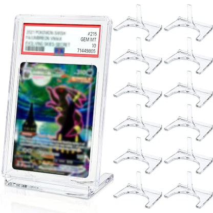 Clear Acrylic Trading Card Holder Display Stand Easel 12 Pack | For Playing Card Holder, Photo Card Holder, Sports & Baseball Card Holder, Graded Card Display, Magnetic Holders, Top Loaders - size: 12 Pack