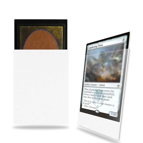 White Card Sleeves 200 Pack, Standard Card Sleeves Sturdy Sleeves | Matte Back Finish, Perfect Shuffling - Protect All Your Trading Cards Collectible Cards by Fabmaker, Never Tear - color: White, size: 200 pack Card Sleeves