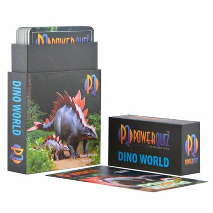 Dino World Dinosaur Trivia Game for Kids & Adults | 200 questions, 5 difficulty levels Beginner to Expert, fun facts, explanations, premium matte cards, hard storage box - style: Dino World