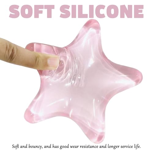 Gel Wrist Rest for Keyboard and Mouse Transparent Pink Sea Star Elbow Pad Cushion Ergonomic Cute Clear Cool Mouse Wrist Pad Silicone Non-Slip Support for Computer Gaming Office Hand Pillow Ocean Beach - color: Star Pink