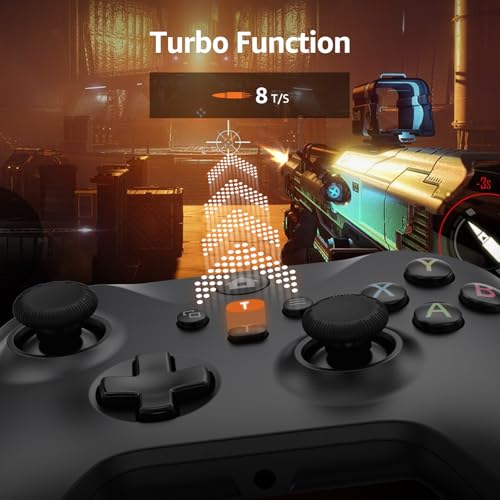 GMVOX Wired Controller for X-BOX ONE,Support Turbo Function,Gamepad with 3.5mm Audio Jack&Dual Vibration,, Compatible with X-BOX One/One S/X, X-BOX Series S/X, PC, IOS, Android Platforms,Black (2 Pack) - color: 2 pack&Black
