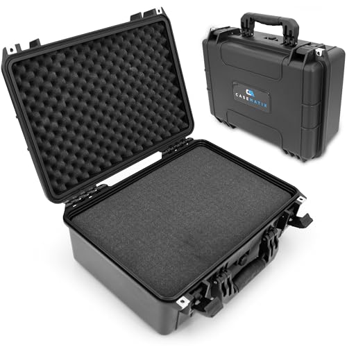 CASEMATIX 18" Waterproof Hard Case with Customizable Foam for Portable Electronics, Tools and Accessories - Hard Shell Plastic Case with Pre-Diced Travel Case Foam Interior - size: 18"
