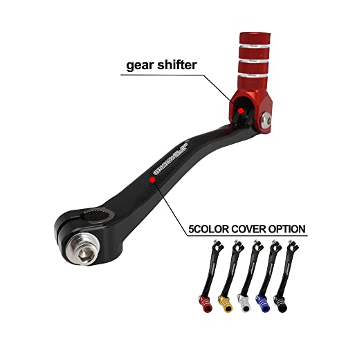 JFG RACING Motorcycle Folding Gear Shifter Shift Lever Pedal CNC Universal for CRF CR XR 50cc - 125cc RM KX KLX TTR PW SSR Apollo TAO TAO SDG Dirt Pit Bike Red - color: Red
