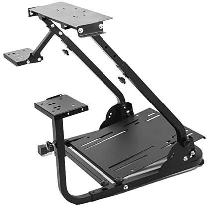 Anman racing simulator cockpit Steering Wheel Stand with Double Gear Shifter Mount Fit for Logitech G25 G27 G29 G920 G923,Foldable Gaming Cockpit Stand,without Pedal and Steering Wheel
