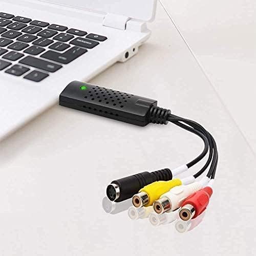 Capture Card, USB Video Capture Card Device, Audio Video Converter Grabber for RCA to USB-Convert VHS Mini DV VCR Hi8 DVD to Digital, for PC TV Tape Player Camcorder, MAC Windows Vista Compatible