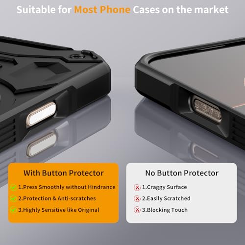 AMANECER 2 Pack Camera Control Button Protector for iPhone 16 Pro/16 Pro Max/17 (Standard), Auto-Alignment Sensitive Capacitive Protective Cover fit Apple Phone Side Click Capture Key, Desert Titanium