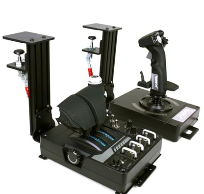 Meza-Set of 2 Heavy Duty Hotas Desk Mounts Compatible with Logitech G X52/X52 Pro/X56/X56 Rhino/Thrustmaster T.16000M FCS/TCA Officer Pack Airbus