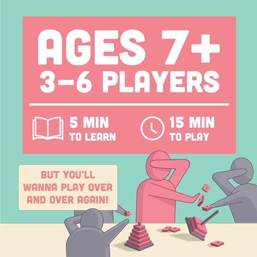 Exploding Kittens Hand to Hand Wombat, 3-6 Players, Age 7+ | Build towers with your eyes closed, spot the secret saboteurs, and vote out the Wicked Wombats before they wreck it all!