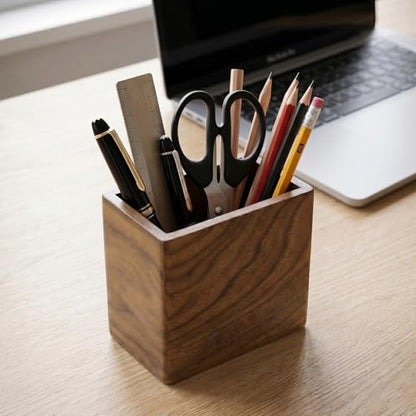 Remote Holder Hole-Free, Self-Adhesive Storage Wooden Box Small | Wall Mounted or Desk Mounted Container for Remote Phone Pencil Stationery Accessories Placement - size: Small