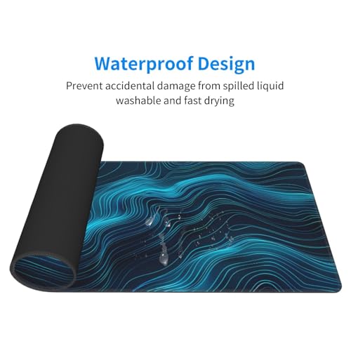 Gaming Mouse Pad, Black Teal Blue Mouse Pad 11.8x23.6 Inch Large Extended Computer Mouse Mat Keyboard Full Desk Mousepad for Gaming, Office, Home - color: style-11, size: 11.8 x23.6-Inch