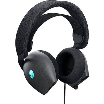Alienware Wired Gaming Headset AW520H | Hi‑Res Audio 20‑40kHz, Memory Foam Breathable Earpads, Dark Side of the Moon, Retractable Mic, 3.5 mm to USB Adapter - color: Dark Side of the Moon