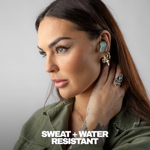 Skullcandy Dime 3 Wireless In-Ear Bluetooth Earbuds - Preppy Sage | Noise Isolating Fit, 20 Hours Battery, Microphone for iPhone Android, Easy Carry with Integrated Lanyard, Travel Friendly - color: Preppy Sage