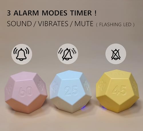 Cube Pomodoro Timer - Flip to Start Countdown, Rechargeable Mini Productivity Timer for Study, Office, 11 Preset Times, Silent/Vibration, Time Management Tool for Kids & ADHD (Yellow) - color: Honey Yellow
