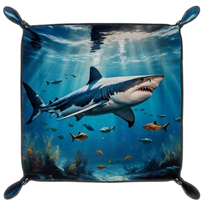 Underwater Shark Dice Tray Dice Rolling Tray Folding Dice Holder for Dice Games, Like RPG, DND and Other Table Games - color: Multi 13