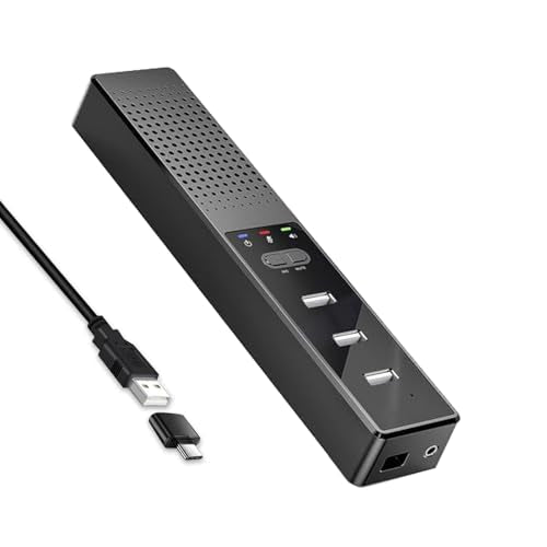 3 in 1 USB Computer Speaker with Microphone, PC Laptop Desktop Conference Speaker with Mic for Smart Home Office and Online Study，360 Degree Enhanced (1-Classic) - style: Classic