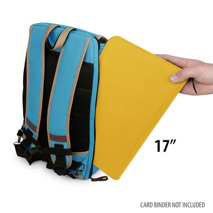 ENHANCE Designer Edition TCG Backpack - MTG Deck Bag Card Binder Space, TCG Deck Box Storage, MTG Playmat Holder - Card Storage Compatible with Magic the Gathering, Pokemon, Lorcana (Canvas Blue) - color: Canvas Blue
