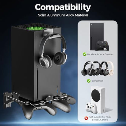Aluminium Alloy Wall Mount for Xbox Series X -Holder Controller Storage Secure Base & Easy Installation(Balck)