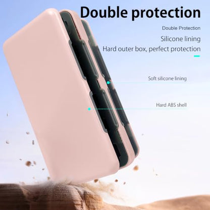 ONETIAOLONG Switch Game Case Holder for Switch 2 & OLED & Lite with 48 Cartridge Slots and 96 Micro SD Card Storage with Magnetic Closure,Protective Hard Shell and Soft Lining for Easy carrying - color: Pink, style: 48-slots