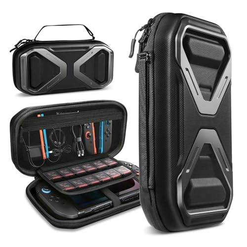 SUPCASE Pro Edition Carrying Case for Nintendo Switch 2 2025, [12 Game Card Storage] [Military-Grade Protection] Spacious Portable Hard Shell Travel Bag for Switch 2 Console & Accessories, Black - color: Black, size: Pro