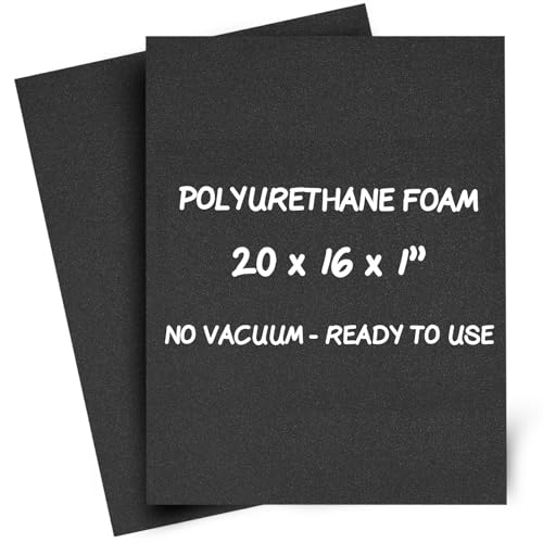 Pick and Pluck Polyurethane Foam Insert 20 × 16 × 1 Inch Thick, 2 Pack | Pre-Cut Grid Foam Sheets, 25–30 Density, Shipped Flat in Rigid Carton for Case Inserts, Toolbox & Jewelry Cases - size: 16x20"