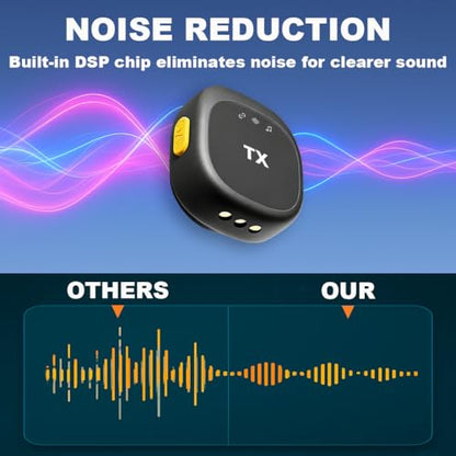 BSONE Wireless Lavalier Microphone for iPhone & Android, Clip-On Mini Mic with Charging Case, Rechargeable Professional Lapel Mics for Vlogging, Video Recording, Content Creators, YouTube, TikTok