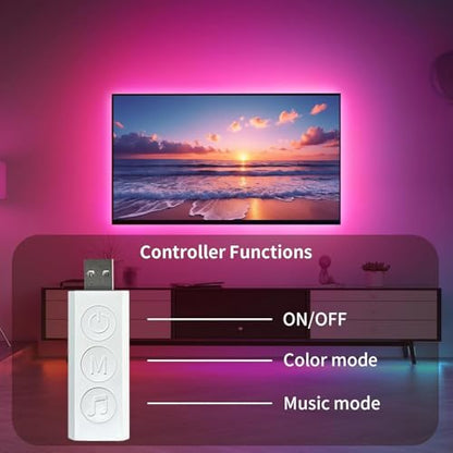 KSIPZE LED Lights for TV, 16.5ft TV led Backlight for 45-75 Inch TVs RGB TV Backlight Behind Music Sync Smart APP & Button Control TV LED Strip Lights USB Powered for Bedroom/Gaming | RGB TV Backlight Behind Music Sync Smart APP & Button Control TV LED St