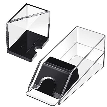 Honoson 4 Deck Blackjack Shoe and Discard Tray Acrylic Blackjack Dealing Shoe Card Dispenser for Playing Cards Discard Holder Trays for Game Poker Accessories (Clear) - color: Clear, style: 4 Deck