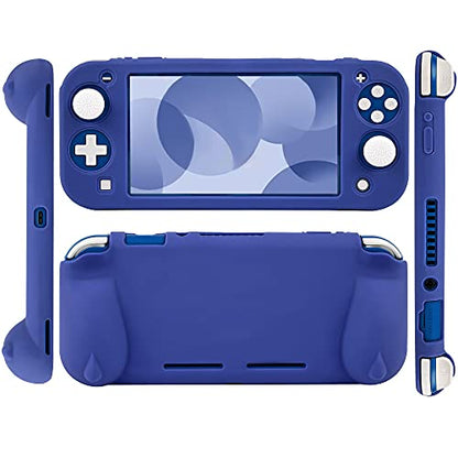 Protective Case for Nintendo Switch Lite, Soft Grip Case Cover with Comfort Ergonomic Handles for Nintendo Switch Lite 2019 [Self Stand][4 Thumb Stick Caps] (Silicone-Blue) - color: 실리콘-블루