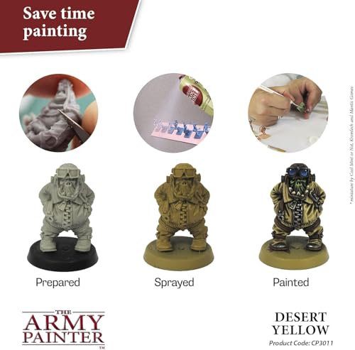 The Army Painter, Colour Primer Desert Yellow, 400 ml spray acrilico | Primer giallo deserto per dipingere miniature Warhammer e Dungeons and Dragons - color: Desert Yellow