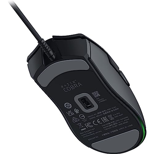 Razer Cobra Wired Gaming Mouse, Gen-3 Optical Switches, 58g, Black | Chroma RGB Lighting with Underglow, Precise 8500 DPI Optical Sensor, 100% PTFE Mouse Feet - color: Black