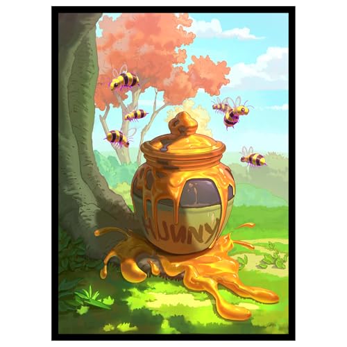 100% Hand-Drawn (Honey Pot) 65 ct Textured Matte TCG/MTG Art Card Sleeves by Realm Guard - style: Honey Pot