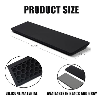 Ergonomic 70% Keyboard Wrist Rest-12.8" Silicone Non-Slip Keyboard Hand Rest, Relief of Hand Pain(Black) - color: Black